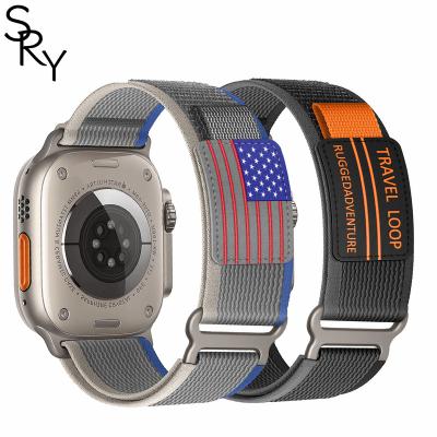 China Nylon Men 42mm 45mm 49mm New Design nylon watch band woven loop for apple watch band ultra nylon strap watch for sale