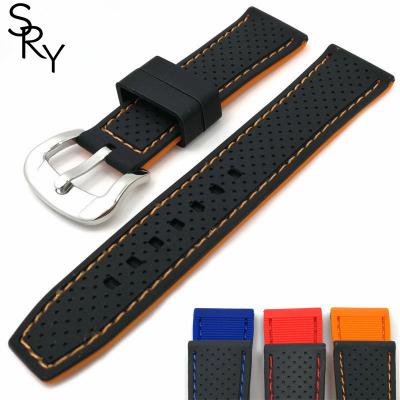 China Silicone Waterproof Silicone Watch Strap 20 22 24 silicone 2 pieces watch strap trending hot products for sale