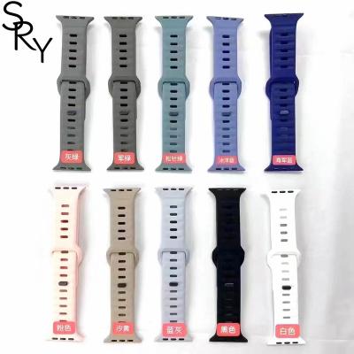 China Silicone SRY Men's and women's watches universal 42/45/49MM applicable watch iwatch diamond square buckle silicone watch band for sale