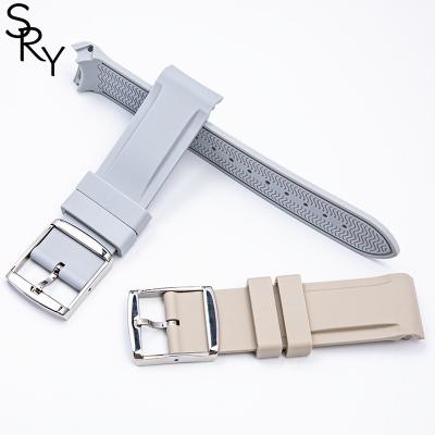 China Silicone for OMEG/SWATC Top Grade Silicone Curved Lug End Watch Strap For Ome.ga Joint MoonSwatch 20mm for sale