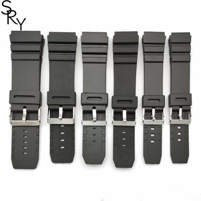 China PU 18 20 22 24 26 28 mm pu sport silicone rubber wrist watch band watch strap for sale