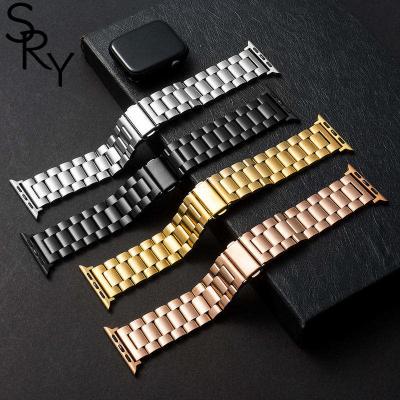 China Easy Installation custom luxury 40 41 44 45mm smart wrist watch band stainless steel metal strap for apple watch series 9 8 7 6 5 4 for sale