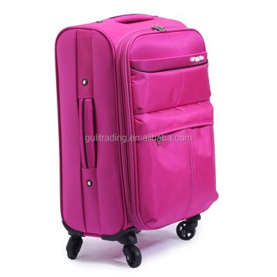 China Travel Bottom Soft Sided Suitcase Cabin Polyester Luggage Trolley Handbag for sale