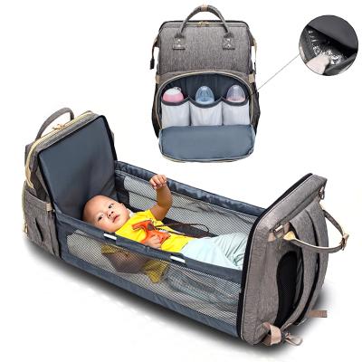 China Convertible Diaper Bag Baby Travel Purpose Mommy Diaper Bag Backpack Multi-Function Diaper Backpack for Crib for sale