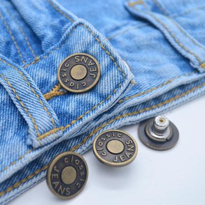 China OEM Customized Washable Antique Brass Zinc Alloy Leg DIY Jeans Button Washable Durable Metal Button For Jeans for sale