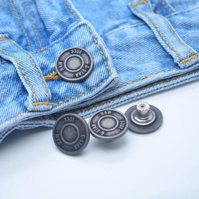 China Washable Wholesale Custom Logo 17mm 18mm 19mm 20mm Buttons Jeans Buttons And Rivets For Jeans for sale