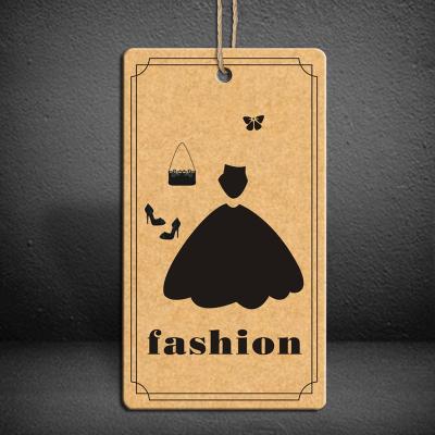 China Sustainable Custom Paper Logo Labels Recyclable Brand Name Garment Hang Tags For Clothes for sale