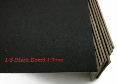 China 1.9mm Laminated Black Paperboard , Grey Back High Thickness Black Board for sale