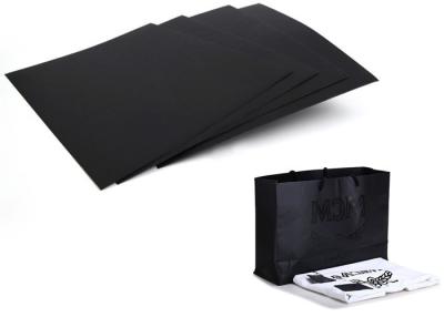 China 350gsm Mixep Pulp Black Paper board for shopping hand bag in recycled material for sale