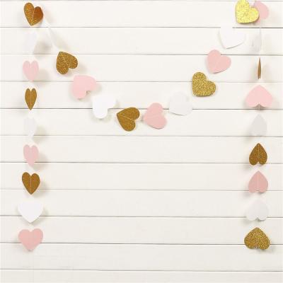 China Star Banner Glitter Star String Paper Garland for Valentine's Day Decoration Heart Star Garland for sale