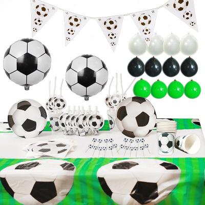 China Disposable Eco-friendly Football Party Supplies Cake Topper, Kids Birthday Party Happy Birthday Banner Balloon Decoration for sale