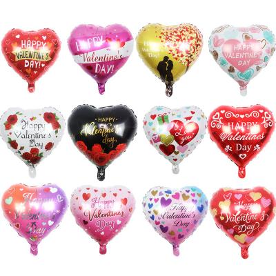 China Happy Valentine's Day Foil Balloon Love Heart Round Balloon 18inch For Valentine's Day Party Supplies for sale