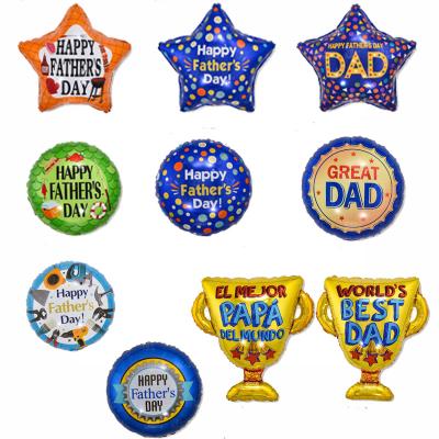 China Father's Day Decoration 18inch Round And Star Shaped Father's Day Foil Balloon for sale