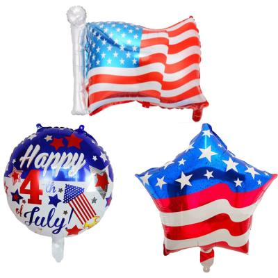 China Foil 4th of July Independence Day Foil Balloons Party Decorations Patriotic Set 4th of July American Flag Party Supplies Balloons for sale