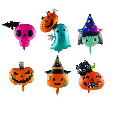 China Foil Skeleton Halloween Balloon Bat Pumpkin Ghost Balloon Skeleton Balloon For Halloween Party Supplies for sale