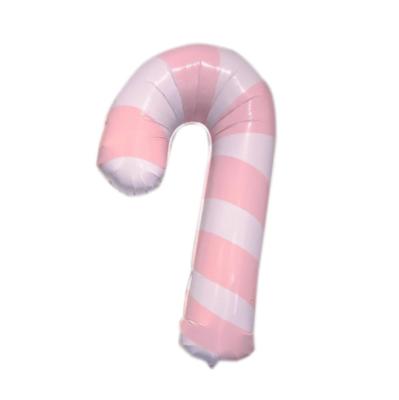 China Pink Candy Cane Foil Balloon for Merry Christmas Party Decoration Candy Cane Balloon for sale