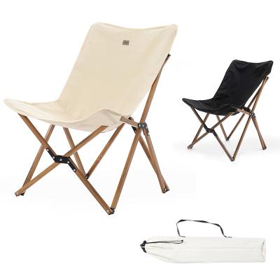 China Chinese Tanxianzhe Camping Wood grain aluminum butterfly chair folding portable chair for sale