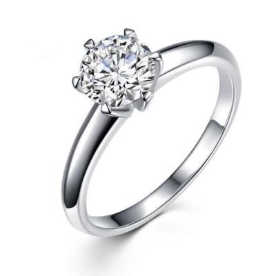 China New design fashion 1 carat 2 carat s925 moissanite sterling silver open diamond wedding ring for sale