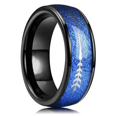 China King Will Titanium Tungsten Hard Carbide Ring Inlay With Arrow Wedding Rings Dome Edge For Man for sale