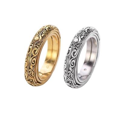 China Rotating Renaissance Ring Astronomy Ball Rings Openable Rotate Cosmic Sphere Letter Ring For Man And Women for sale