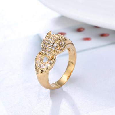 China CLASSIC Leopard Panther Bracelet 18k Gold Plated Zircon Key Inlay Diamond And Diamond Ring for sale