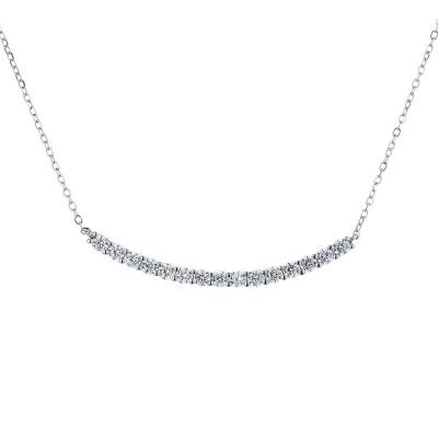 China S925 Sterling Silver Pint D Color Plated Moissanite Diamond Smile Necklace for sale