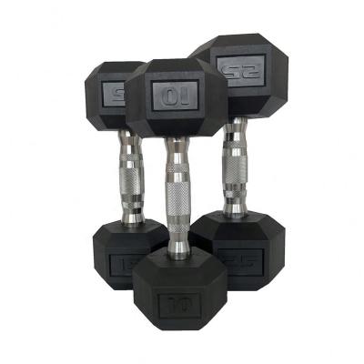 China Hot Selling Rubber Covered Dumbbell Set 20KG Gym Equipment 40KG Adjustable Dumbbell Weights for sale