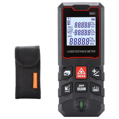 China Pythagorean Volume/Area/B-60 With Bubble Laser Height Measure Digital Gauge 60M CE Laser Distance Meter Best Selling Red Laser For Instrument for sale