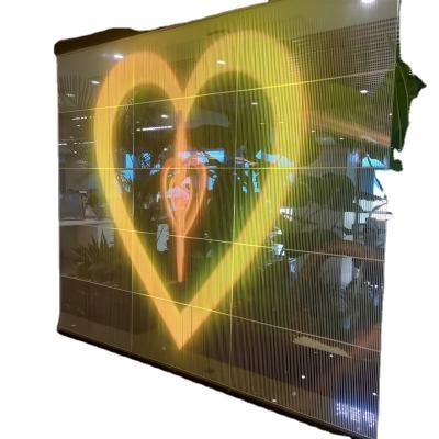 China Advertising Stained Glass Curtain Indoor Advertising Video Wall P5*10 P10 P20 Led Display Screen Panel Transparent Glass Led Display for sale