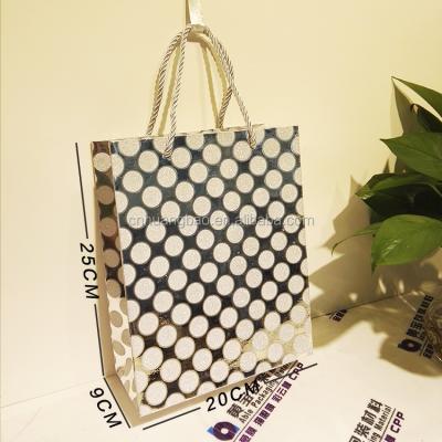 China 25*20*9cm wholesale shiny pp sparkle shopping bag gift paper bags for gift packaging for sale