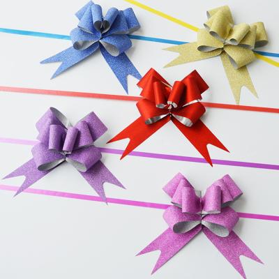 China Holographic Colorful Tiny S For Wholesale Decoration Satin Ribbon Bow for sale