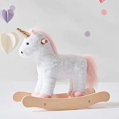 China Baby Pillow Plush Kids Riding Toys Rocking Horse Music Plush Unicorn Riding Toy for sale