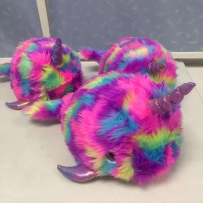 China High Quality Stuffed Gift Plush Sea Animals Whale Rainbow Color With LED Lighting And Nice Music for sale