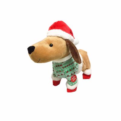 China Wholesale Factory Lowest Price Stuffed Plush Baby Toys Dog With Singing/Walking/Butt Twisting Function for sale