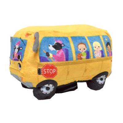 China OEM Baby Fun Toy Learning Singing ABC English Song School Bus Plush Toy Toy Car Toys For Kids Study for sale