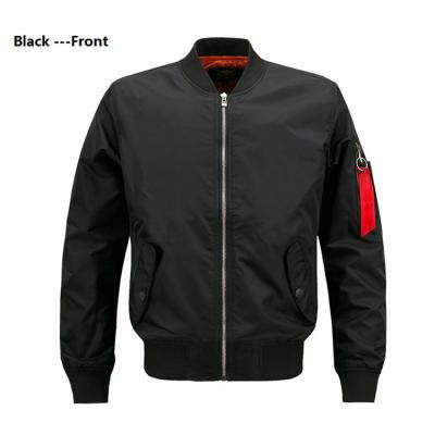 China Breathable Men's Black Lightweight Bomber Jacket For Autumn And Winter for sale