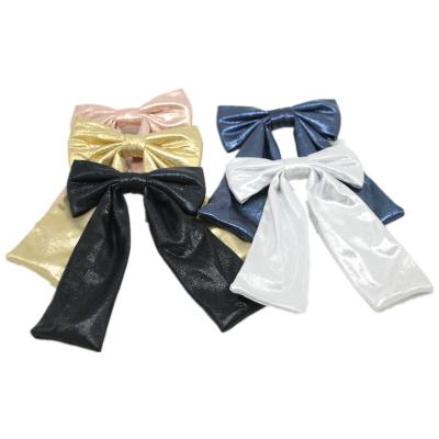 China Soft Big Hair Bows For Women French Big Bow Clip Hair Clip Girl Scarf With Satin Ribbon Solid Color Bowknot Hairpin Silky Long Hair for sale