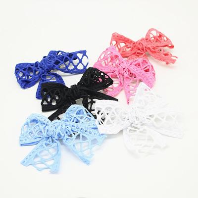 China Newest Design Baby Korean Cotton Lace Wearing Hair Clips For Little Girls Hair Accessories for sale