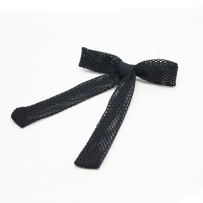 China Comfy Soft Girls Mesh Hair Bow Clips Long Hair Ties Tails Drop Cuts Pony Tail Hair Accessories for sale