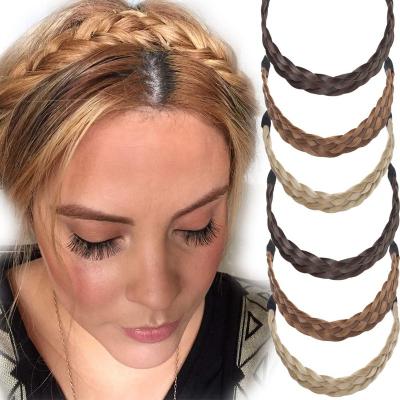 China Classic Chunky Wide Plaited Braids Elastic Braided Hairband Hair Decoration Accessories Wig Women Girl Girl Beauty Accessory for sale