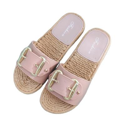 China Wholesale Unique 2021 Trend Fashion Design Canvas Women Shoes Slippers Flat Sandals for sale