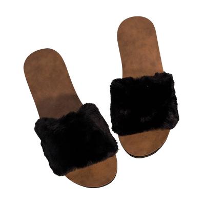 China Fashion Trend Brand Fur Wholesale Fluffy Winter Warm Indoor Slippers for sale