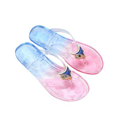 China Korean version anti-skid transparent beach women's bedroom ladies summer flip-flops anti-slip slippers for sale