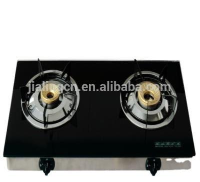 China Hotel 2 Burner Tempered Glass Table Top Gas Stove / Gas Hob for sale