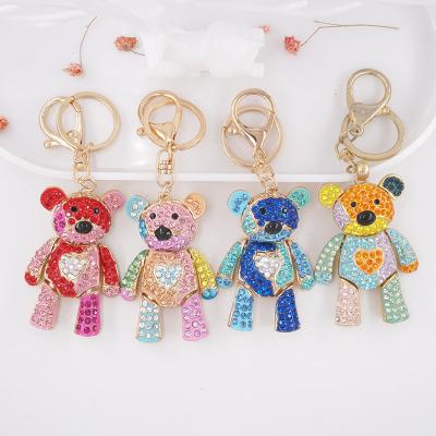 China New Bear Key Chain Durable Wholesale Custom Made Violent Crystal Car Ladies Key Chain for sale