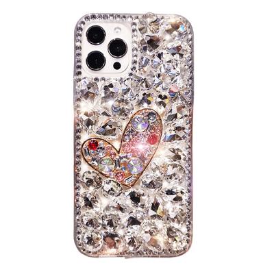 China PC Customized Luxury Electroplating Rhinestone Diamond Gold Phone Case For Iphone 6d Glitter 13 Pro 12 Pro 11 Max X Xr Xs 6 7 8 Max for sale