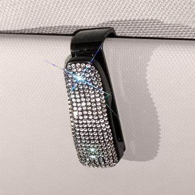 China New Specially Licensed Luxury IP Car Diamond-Studded Glasses Clip Car Bill Clip Storage Clip for sale