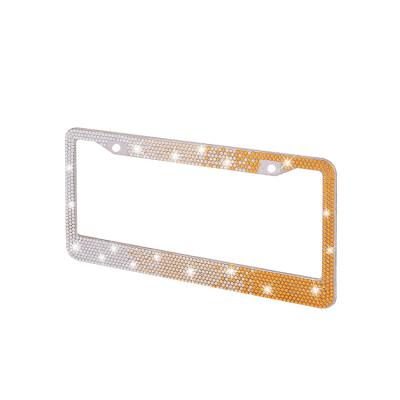 China Custom Bling Crystal Frame USA Rhinestone Stainless Steel License Plate Frame Car License Plate Frame Frame for sale