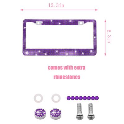 China NO Rhinestone Stainless Steel License Plate Frame Car License Plate Bling Crystal Frame USA for sale