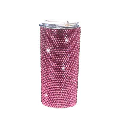 China PORTABLE Hot Sales Luxury Stainless Steel Bottle Shining Rhinestone Diamond Crystal Water Bottle Smart Bling Vacuum Flasks for sale